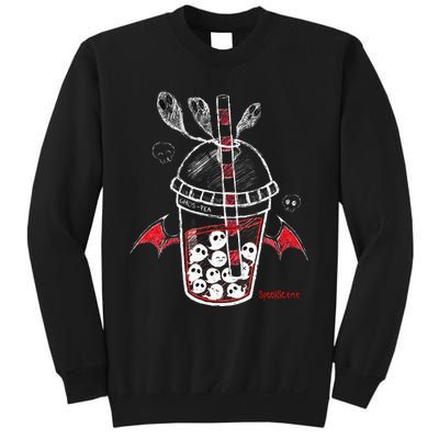 Spookscene Ghos Tea Spooky Boba Emo Goth Alt Red Sweatshirt