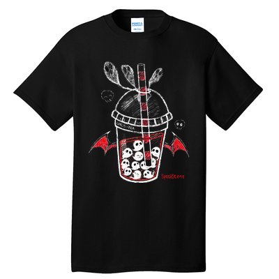 Spookscene Ghos Tea Spooky Boba Emo Goth Alt Red Tall T-Shirt