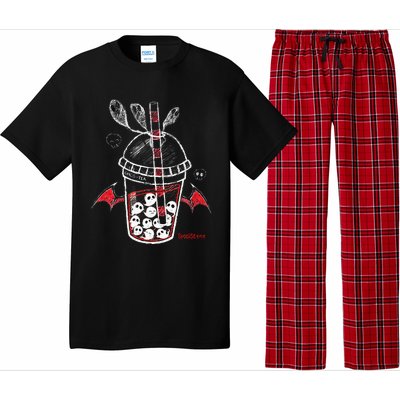 Spookscene Ghos Tea Spooky Boba Emo Goth Alt Red Pajama Set