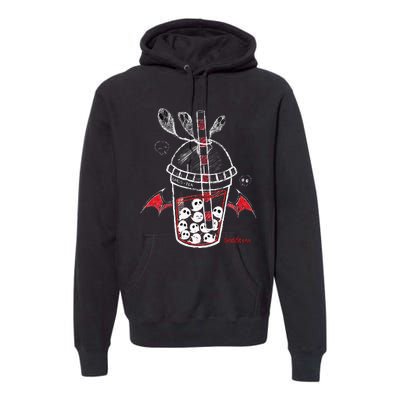 Spookscene Ghos Tea Spooky Boba Emo Goth Alt Red Premium Hoodie