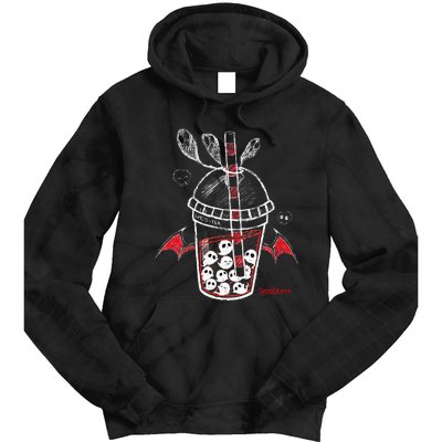 Spookscene Ghos Tea Spooky Boba Emo Goth Alt Red Tie Dye Hoodie