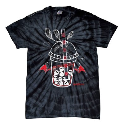 Spookscene Ghos Tea Spooky Boba Emo Goth Alt Red Tie-Dye T-Shirt