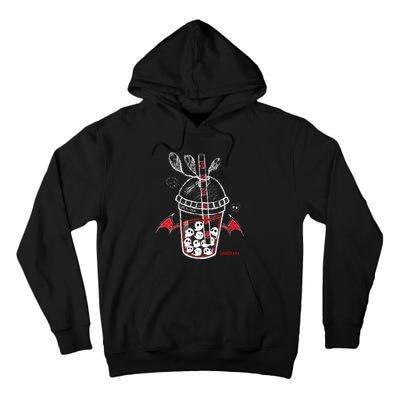 Spookscene Ghos Tea Spooky Boba Emo Goth Alt Red Tall Hoodie