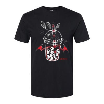 Spookscene Ghos Tea Spooky Boba Emo Goth Alt Red Softstyle CVC T-Shirt