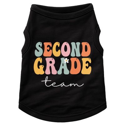 Second Grade Team Retro Groovy Vintage First Day Of School Doggie Tank