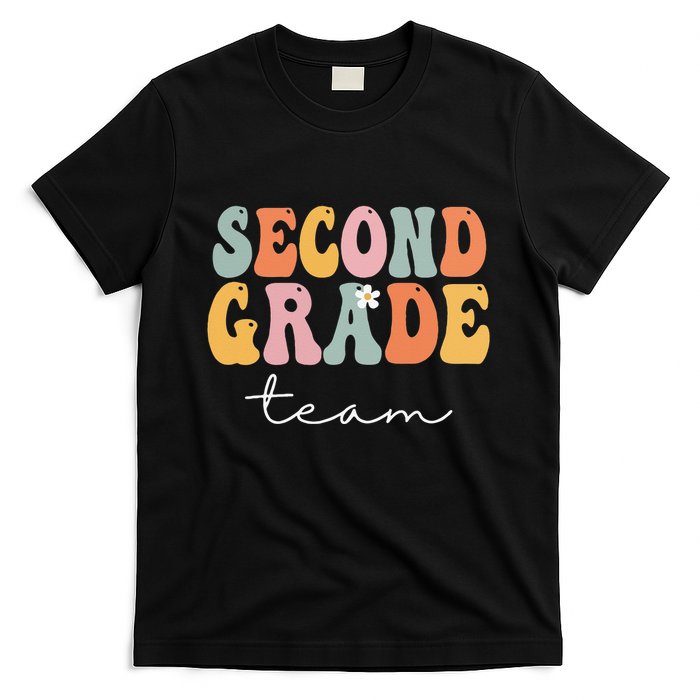Second Grade Team Retro Groovy Vintage First Day Of School T-Shirt
