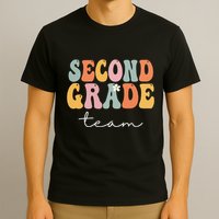 Second Grade Team Retro Groovy Vintage First Day Of School T-Shirt