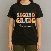 Second Grade Team Retro Groovy Vintage First Day Of School T-Shirt
