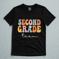 Second Grade Team Retro Groovy Vintage First Day Of School T-Shirt