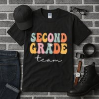 Second Grade Team Retro Groovy Vintage First Day Of School Tall T-Shirt