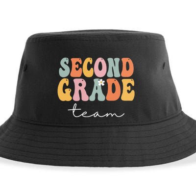 Second Grade Team Retro Groovy Vintage First Day Of School Sustainable Bucket Hat