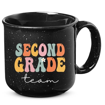 Second Grade Team Retro Groovy Vintage First Day Of School 15oz Campfire Ceramic Mug