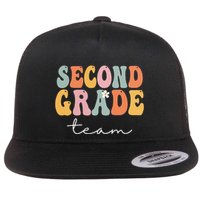 Second Grade Team Retro Groovy Vintage First Day Of School Flatbill Hat