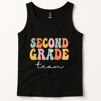 Second Grade Team Retro Groovy Vintage First Day Of School Tank Top