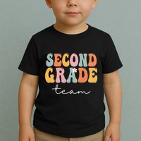 Second Grade Team Retro Groovy Vintage First Day Of School Toddler T-Shirt