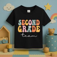 Second Grade Team Retro Groovy Vintage First Day Of School Toddler T-Shirt