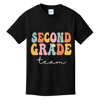 Second Grade Team Retro Groovy Vintage First Day Of School Kids T-Shirt