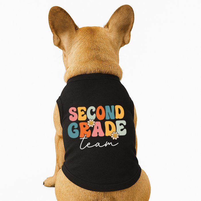 Second Grade Team Retro Groovy Back To School 2nd Grade Doggie Tank
