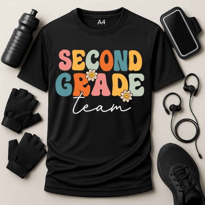 Second Grade Team Retro Groovy Back To School 2nd Grade Performance Shirt