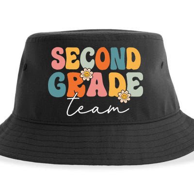 Second Grade Team Retro Groovy Back To School 2nd Grade Sustainable Bucket Hat