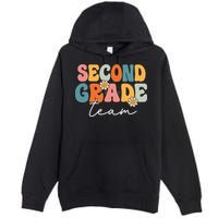 Second Grade Team Retro Groovy Back To School 2nd Grade Premium Pullover Hoodie