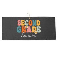 Second Grade Team Retro Groovy Back To School 2nd Grade Large Microfiber Waffle Golf Towel