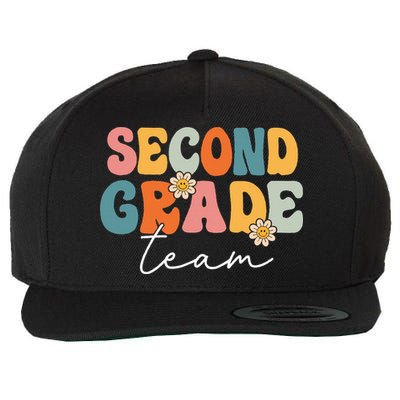 Second Grade Team Retro Groovy Back To School 2nd Grade Wool Snapback Cap