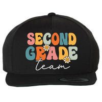 Second Grade Team Retro Groovy Back To School 2nd Grade Wool Snapback Cap