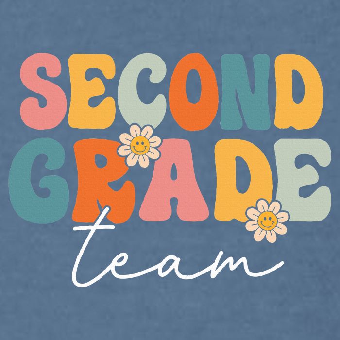 Second Grade Team Retro Groovy Back To School 2nd Grade Garment-Dyed Sweatshirt