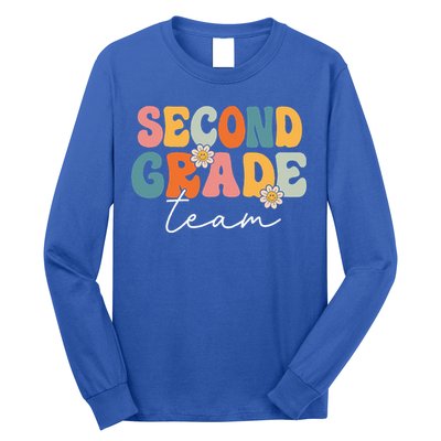 Second Grade Team Retro Groovy Back To School 2nd Grade Long Sleeve Shirt