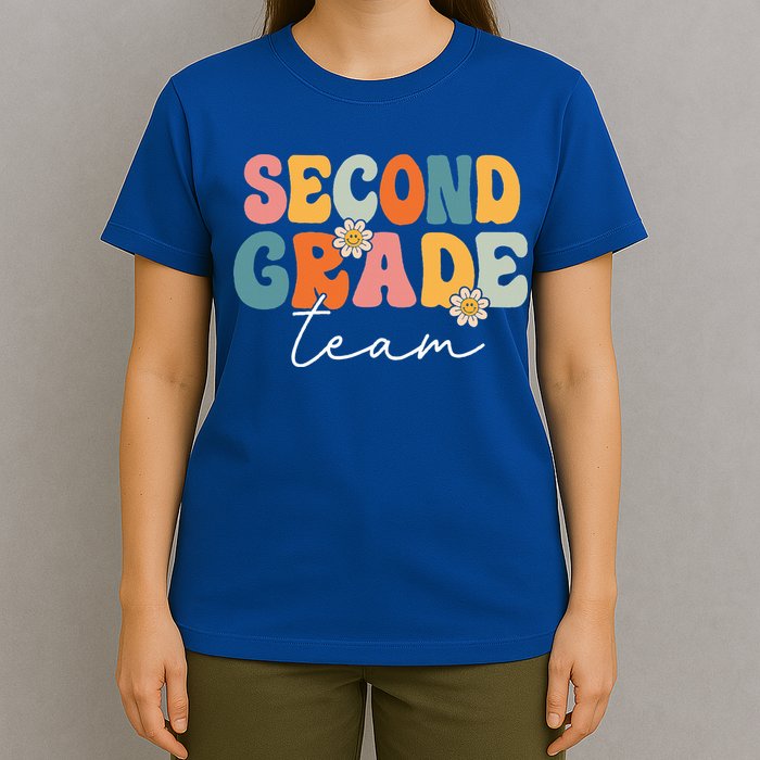Second Grade Team Retro Groovy Back To School 2nd Grade T-Shirt