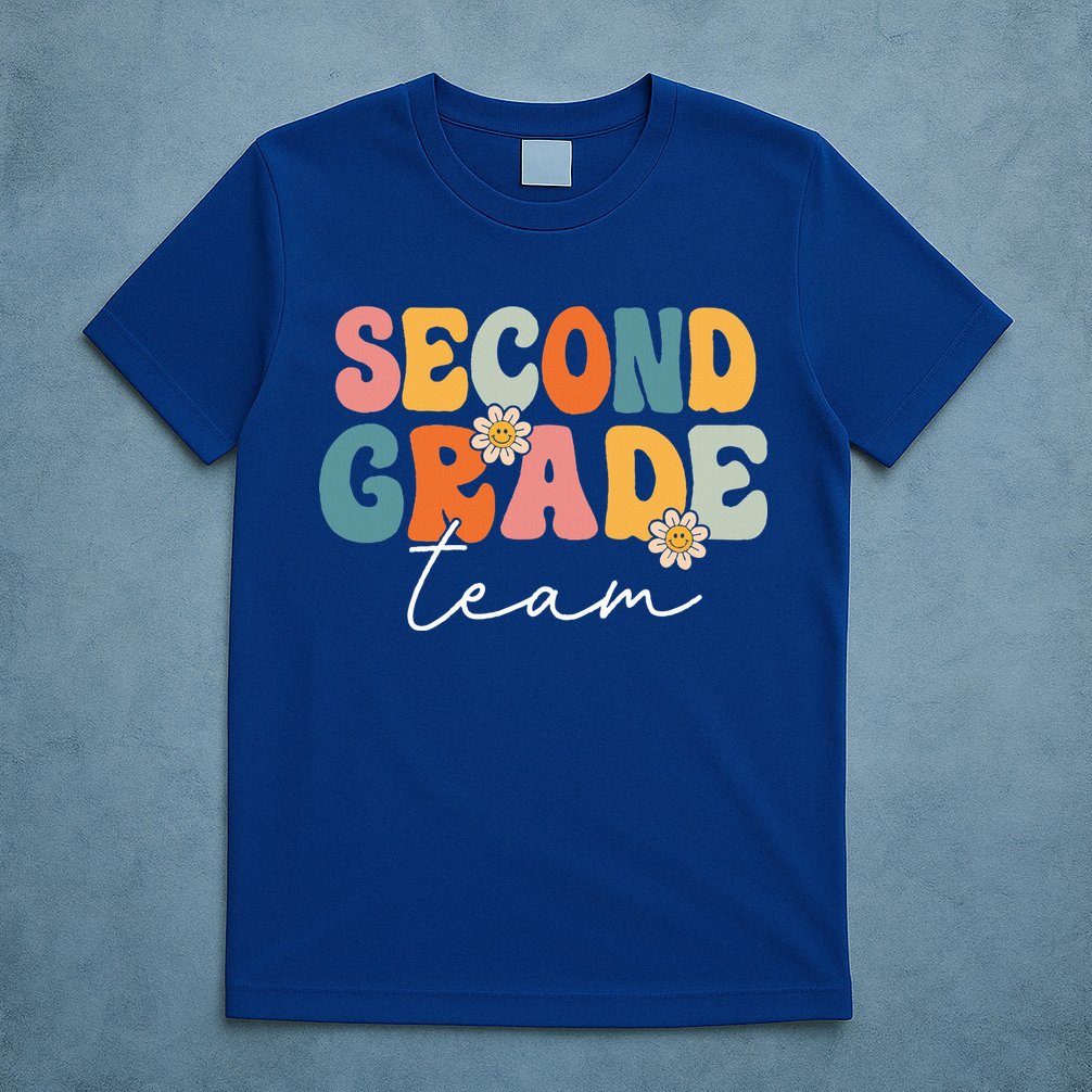 Second Grade Team Retro Groovy Back To School 2nd Grade T-Shirt