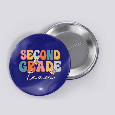 Second Grade Team Retro Groovy Back To School 2nd Grade Button