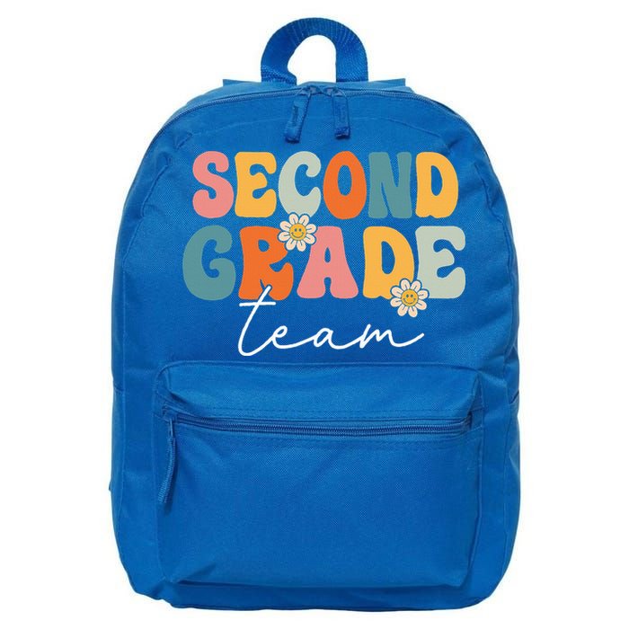 Second Grade Team Retro Groovy Back To School 2nd Grade 16 in Basic Backpack