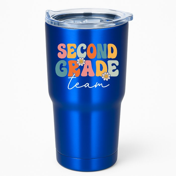 Second Grade Team Retro Groovy Back To School 2nd Grade Tumbler