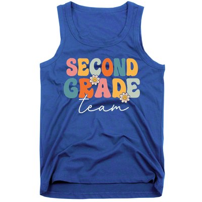 Second Grade Team Retro Groovy Back To School 2nd Grade Tank Top
