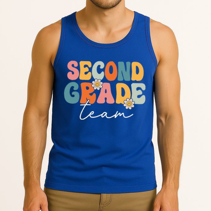 Second Grade Team Retro Groovy Back To School 2nd Grade Tank Top