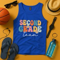 Second Grade Team Retro Groovy Back To School 2nd Grade Tank Top