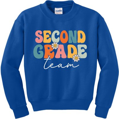 Second Grade Team Retro Groovy Back To School 2nd Grade Kids Sweatshirt