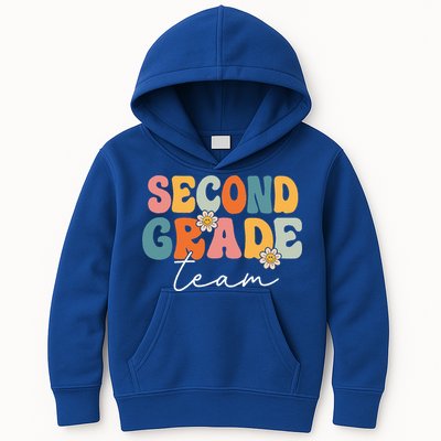 Second Grade Team Retro Groovy Back To School 2nd Grade Kids Hoodie