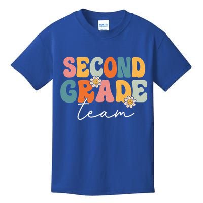 Second Grade Team Retro Groovy Back To School 2nd Grade Kids T-Shirt