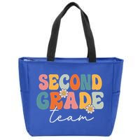 Second Grade Team Retro Groovy Back To School 2nd Grade Zip Tote Bag