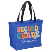 Second Grade Team Retro Groovy Back To School 2nd Grade Zip Tote Bag
