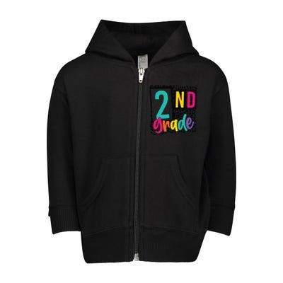 Second Grade Teacher Team 2Nd Grade Squad Gift Toddler Zip Fleece Hoodie