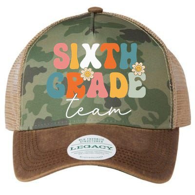 Sixth Grade Team Retro Groovy Back To School 6th Grade Legacy Tie Dye Trucker Hat