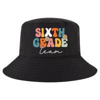 Sixth Grade Team Retro Groovy Back To School 6th Grade Cool Comfort Performance Bucket Hat