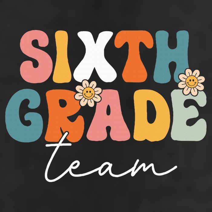 Sixth Grade Team Retro Groovy Back To School 6th Grade Cool Comfort Performance Bucket Hat
