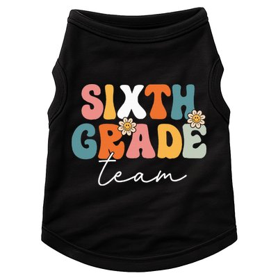 Sixth Grade Team Retro Groovy Back To School 6th Grade Doggie Tank
