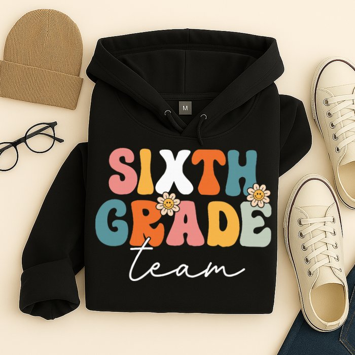 Sixth Grade Team Retro Groovy Back To School 6th Grade Hoodie