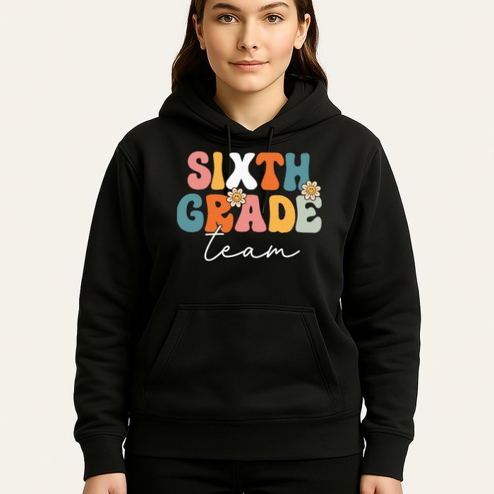 Sixth Grade Team Retro Groovy Back To School 6th Grade Hoodie